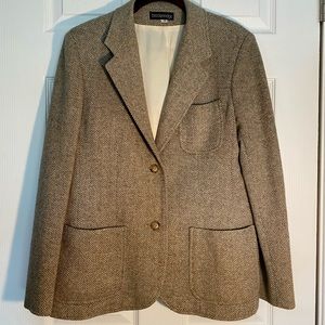 Vintage Blazer, 1970s, size 12, Moss/Grey/Green